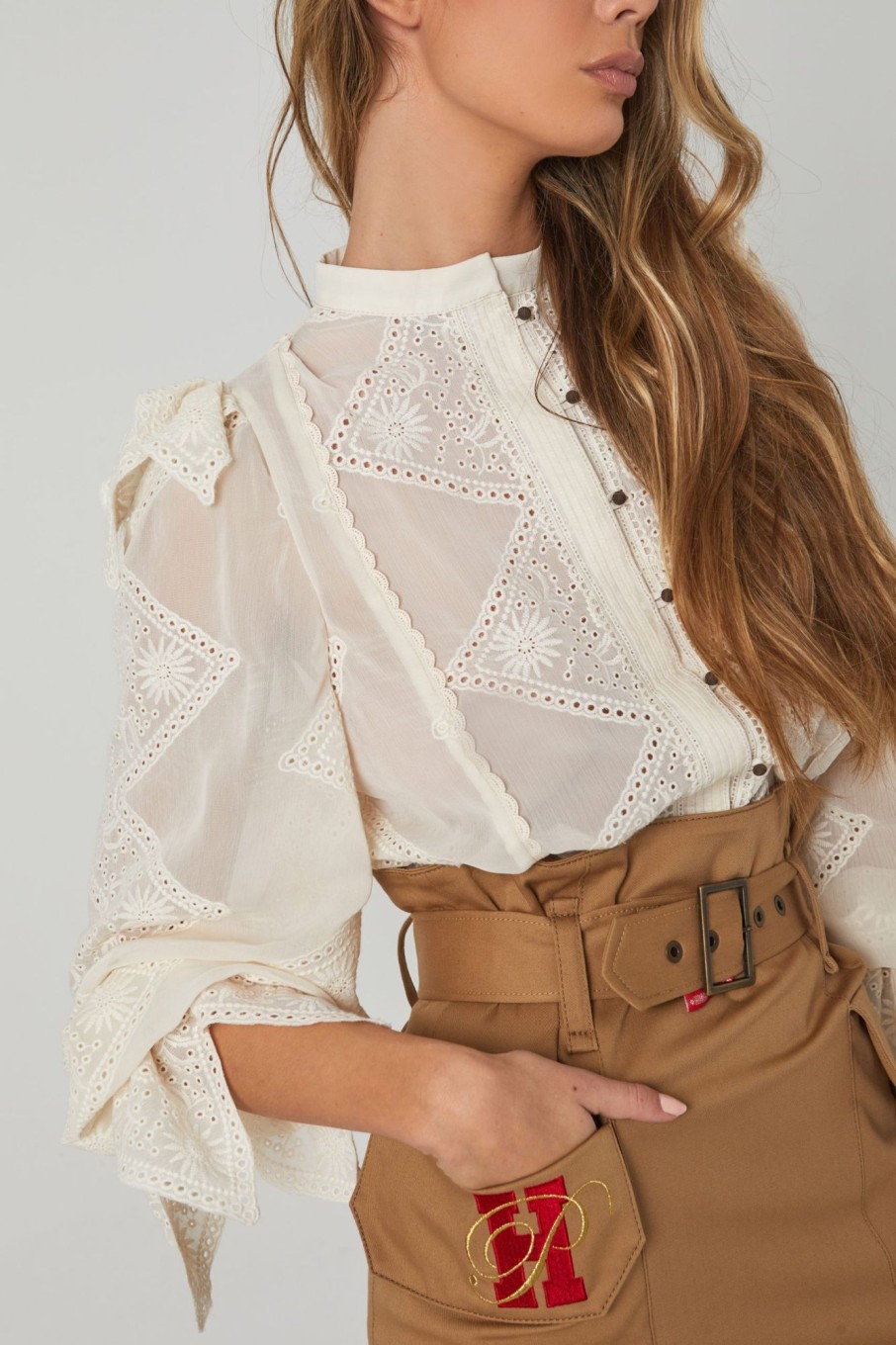 Camisas /Top/Body | Highly Preppy Falda Volantes Highly Preppy Beige