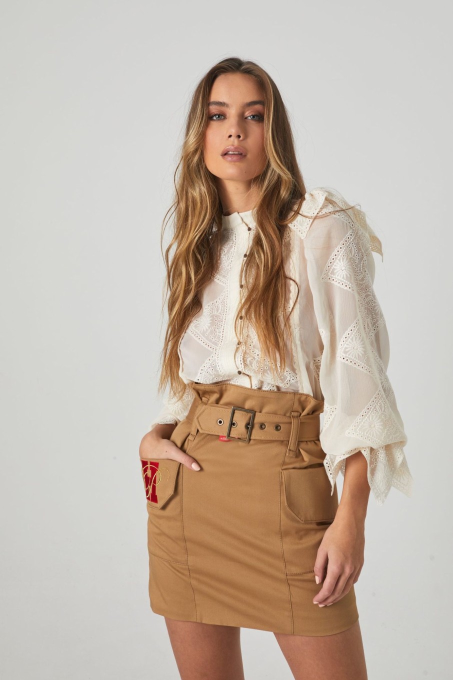 Camisas /Top/Body | Highly Preppy Falda Volantes Highly Preppy Beige