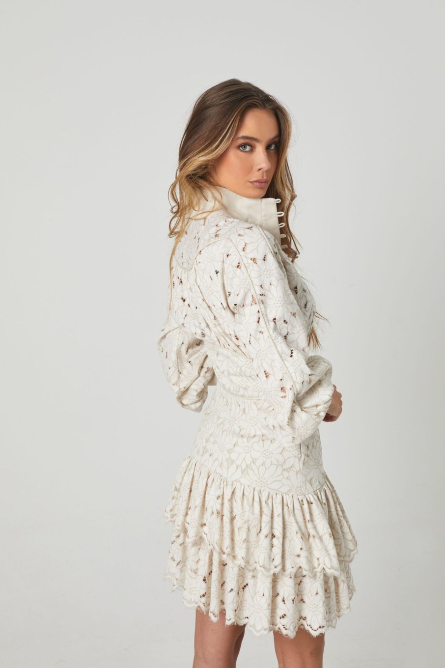 Vestidos | Highly Preppy Vestido Blanco Highly Preppy Cuello Chimenea